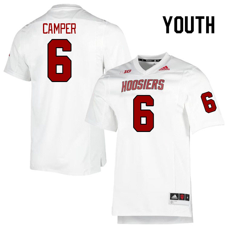 Youth #6 Cam Camper Indiana Hoosiers College Football Jerseys Stitched-Retro